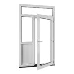 Kunststof achter deur met bovenlicht, zijlicht en borstwering voor open