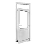 Kunststof achterdeur met borstwering en bovenlicht voor open