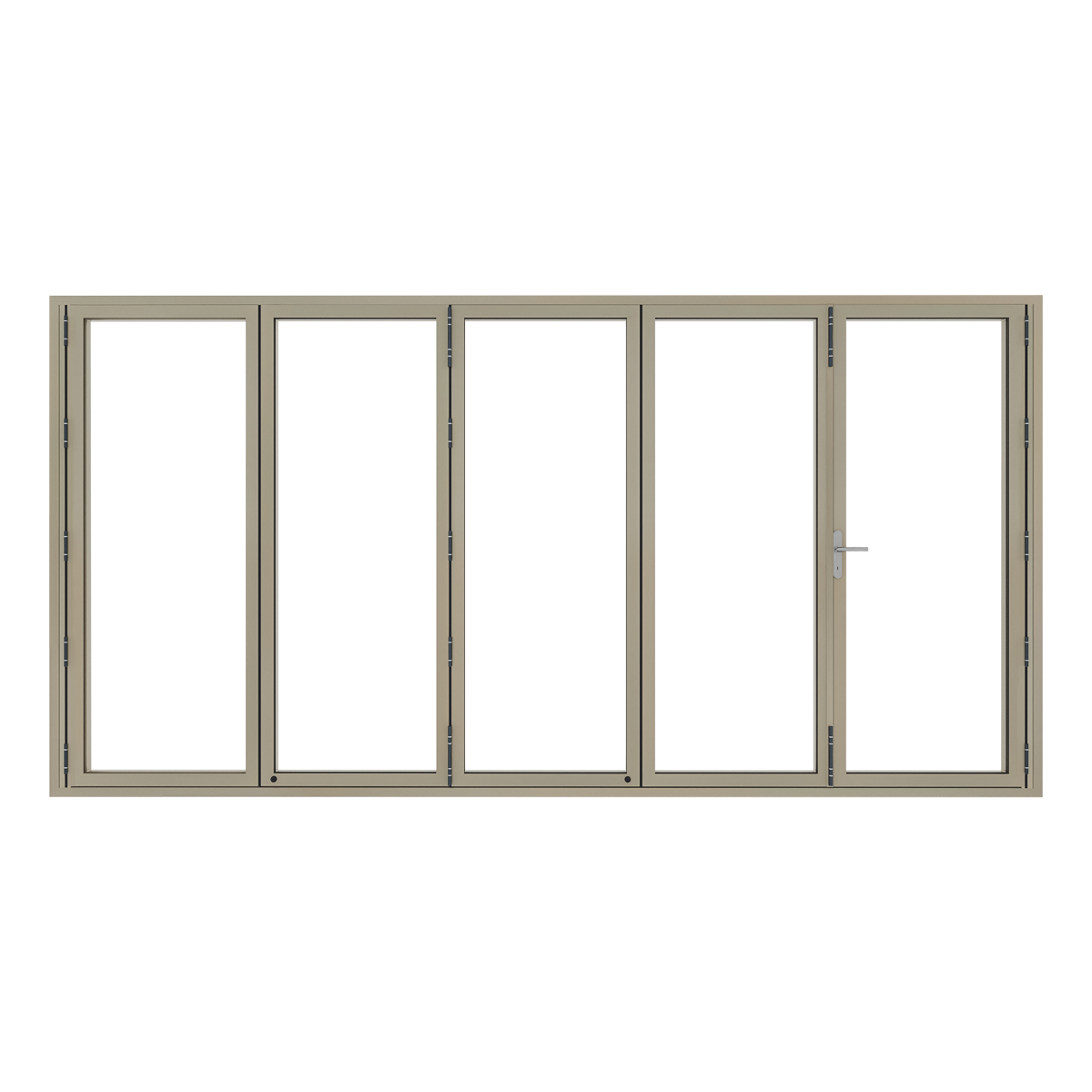 Aluminium harmonicadeur 5-delig met vaste loopdeur 2 Aluminium harmonicadeur 5-delig met vaste loopdeur - Afbeelding 2