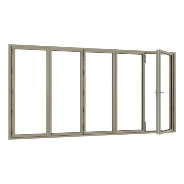 Aluminium harmonicadeur 5-delig met vaste loopdeur - Afbeelding 5