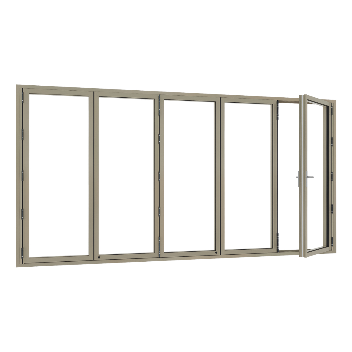 Aluminium harmonicadeur 5-delig met vaste loopdeur 5 Aluminium harmonicadeur 5-delig met vaste loopdeur - Afbeelding 5