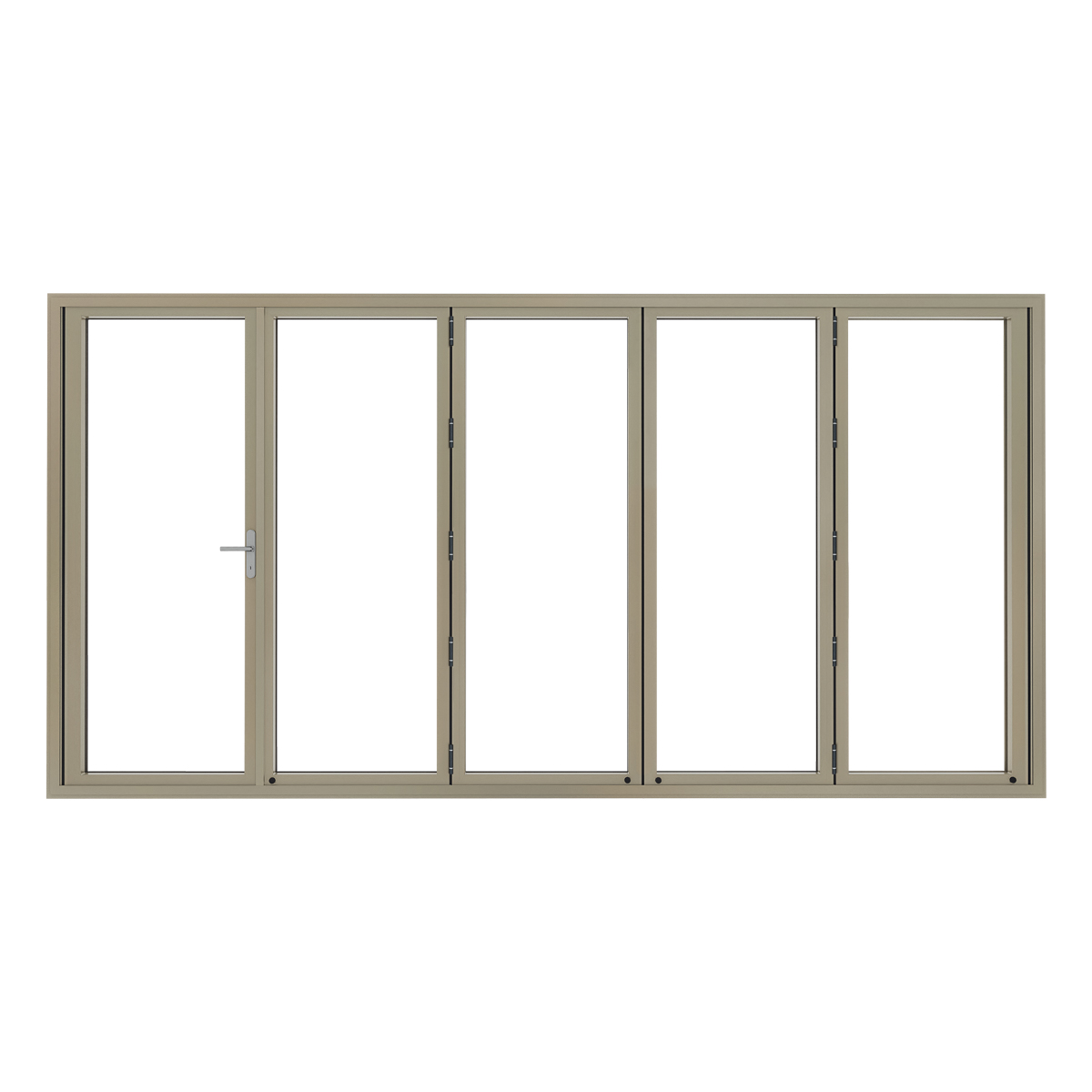 Aluminium harmonicadeur 5-delig met vaste loopdeur 4 Aluminium harmonicadeur 5-delig met vaste loopdeur - Afbeelding 4