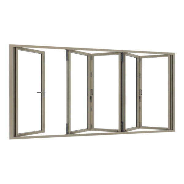Aluminium harmonicadeur 5-delig met vaste loopdeur - Afbeelding 3