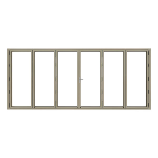 Aluminium harmonicadeur 6-delig met loopdeur in het midden - Afbeelding 2