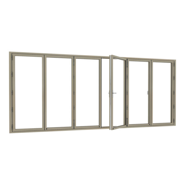 Aluminium harmonicadeur 6-delig met loopdeur in het midden - Afbeelding 5