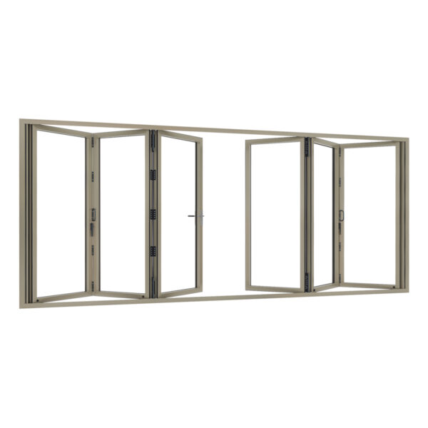 Aluminium harmonicadeur 6-delig met loopdeur in het midden - Afbeelding 3