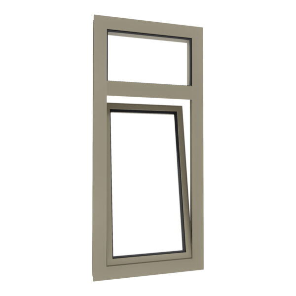 Aluminium draaikiepraam met bovenlicht