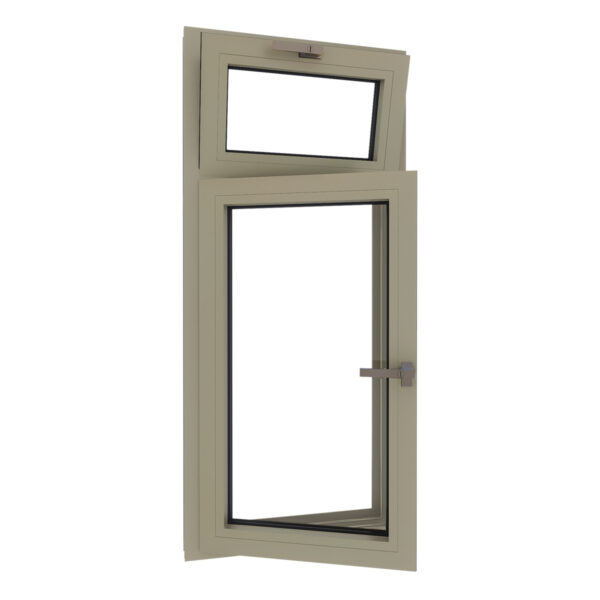 Aluminium draaikiepraam met valraam erboven - Afbeelding 2
