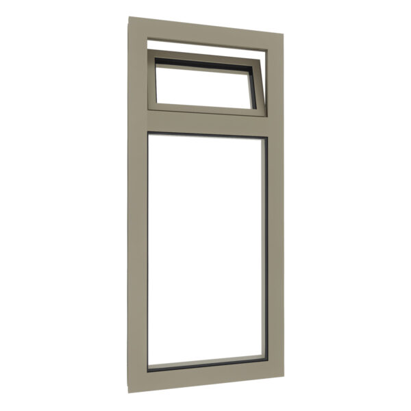 Aluminium valraam met vast glasvak