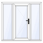 Aluminium achterdeur met zijlichten op maat samenstellen