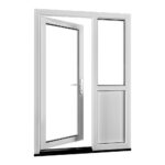 Kunststof kozijn voordeur met zijlicht en borstwering voor open