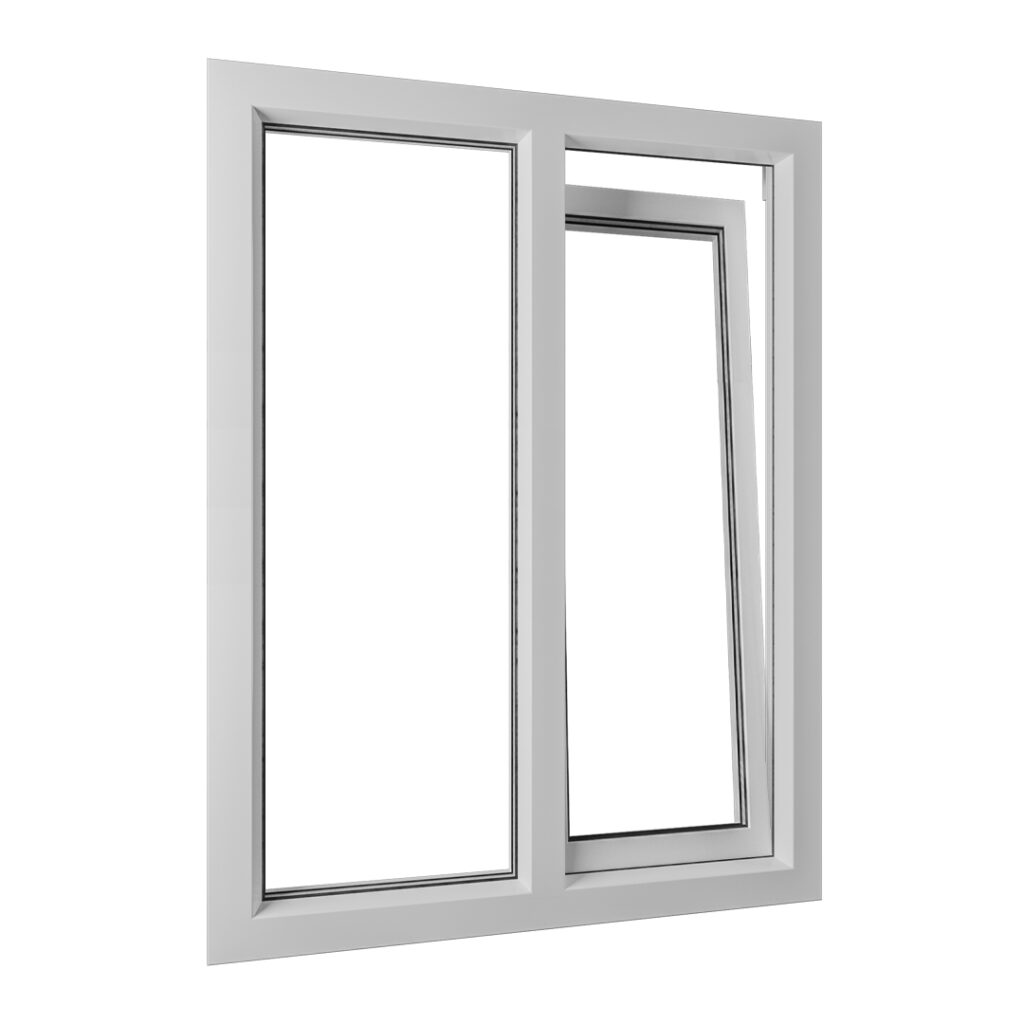 Kunststof kozijnen kunststof balkondeur in draaikiep uitvoering met vast glasvak