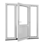 Kunststof kozijnen kunststof achterdeur met borstwering en zijlichten