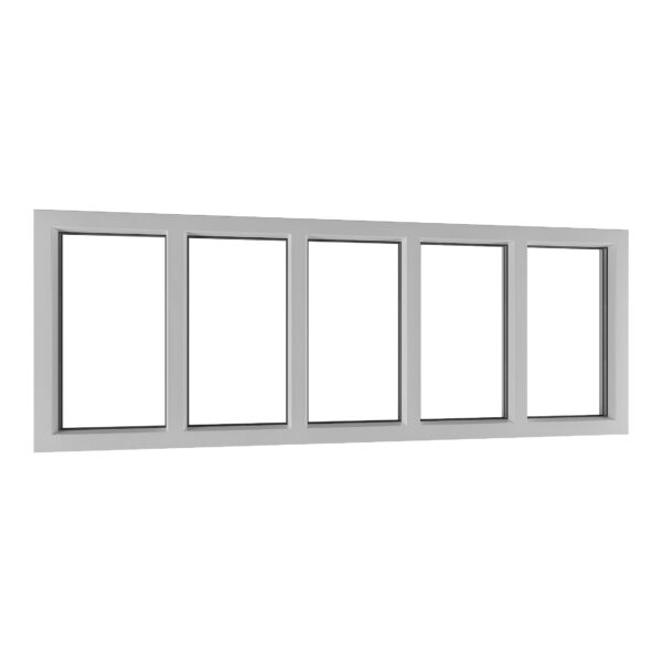 Kunststof vast glas kozijn met 5 vakken