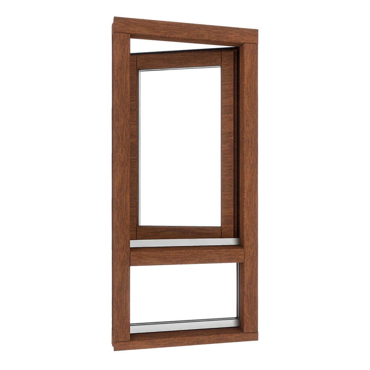 Houten draaikiepraam met onderlicht 1 Houten draaikiepraam met onderlicht