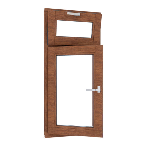 Houten draaikiepraam met valraam erboven - Afbeelding 3