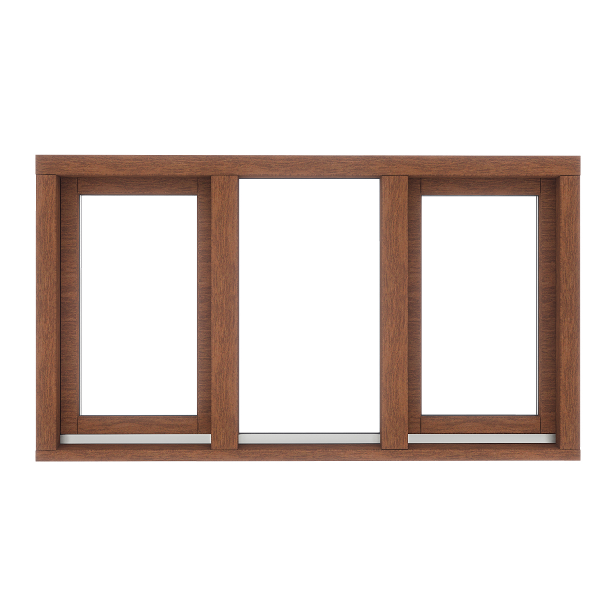 Houten dubbel draaikiepraam met vast glasvak in het midden 2 Houten dubbel draaikiepraam met vast glasvak in het midden - Afbeelding 2