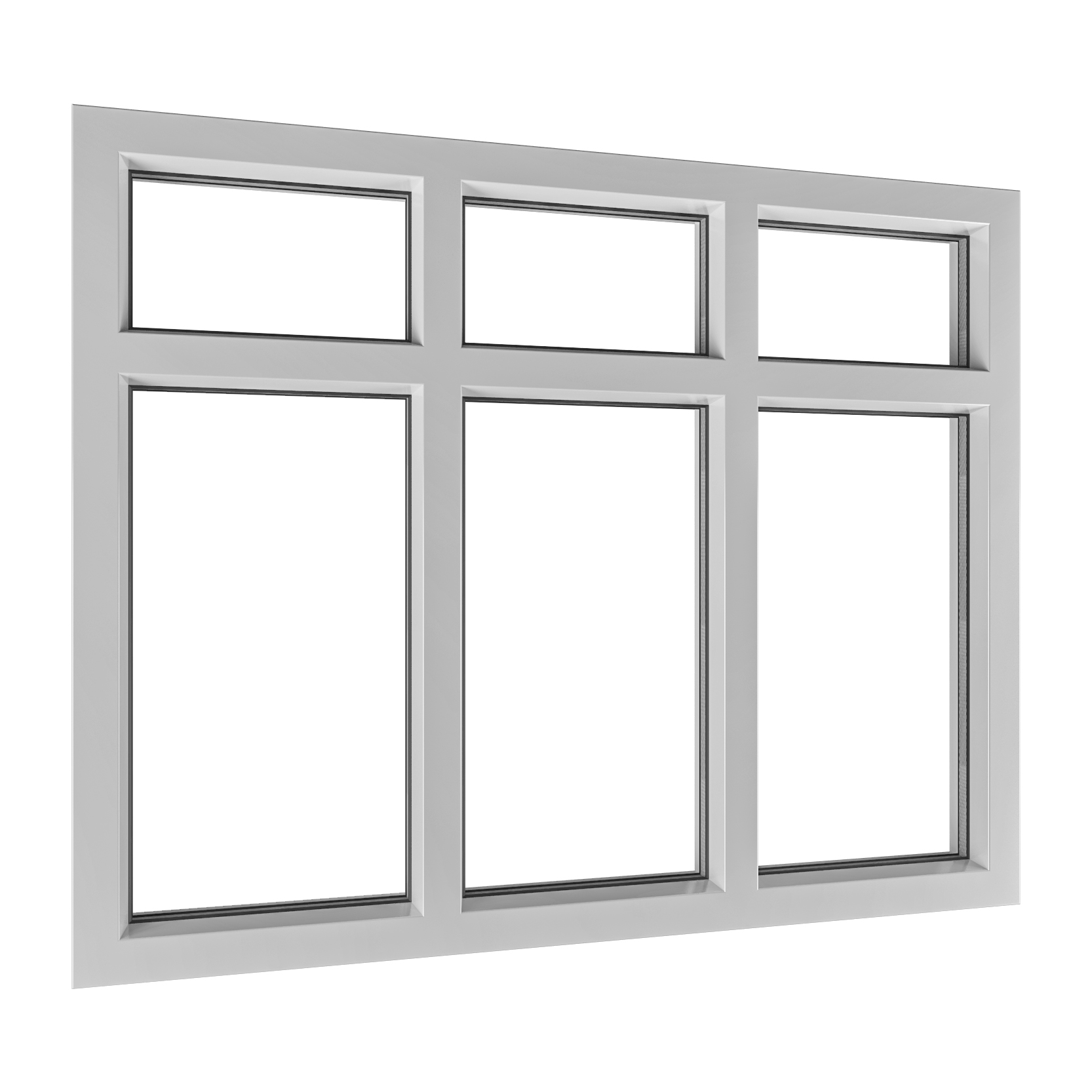 Kunststof vast glas kozijn met bovenlichten 6 Vaks 1 Kunststof vast glas kozijn met bovenlichten 6 Vaks