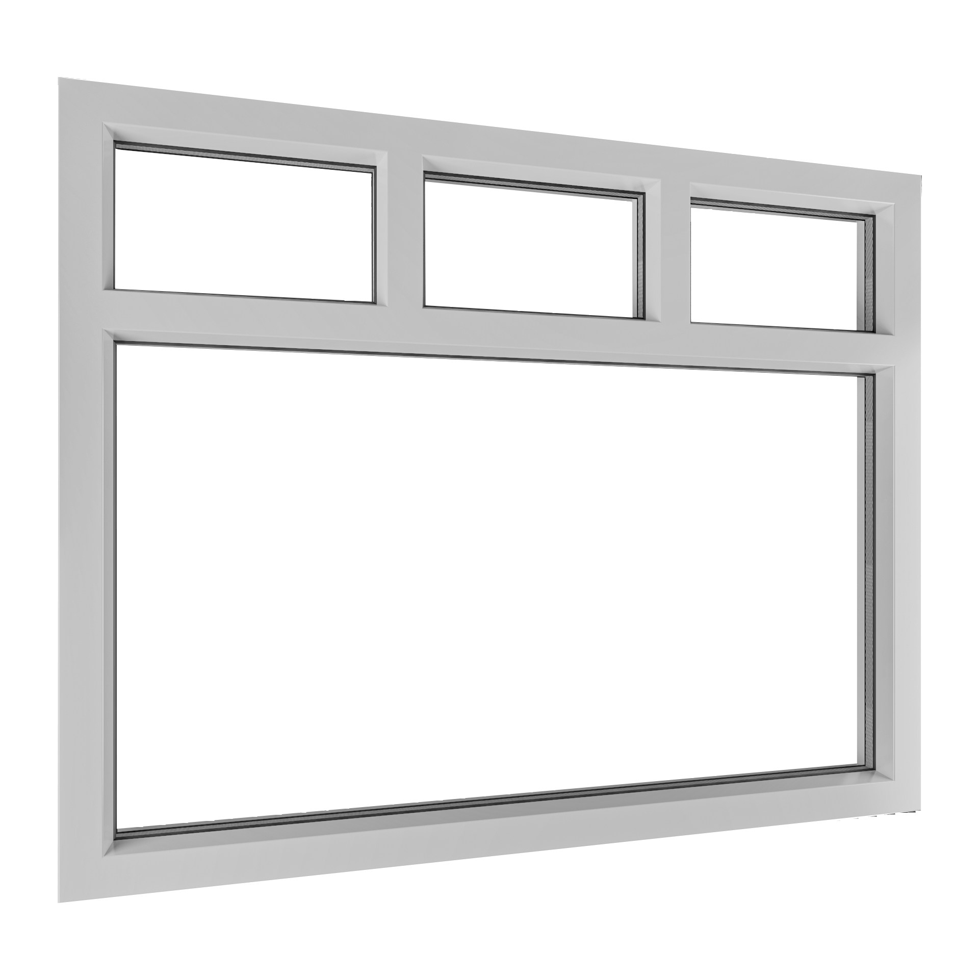 Kunststof vast glaskozijn met drie bovenlichten 1 Kunststof vast glaskozijn met drie bovenlichten