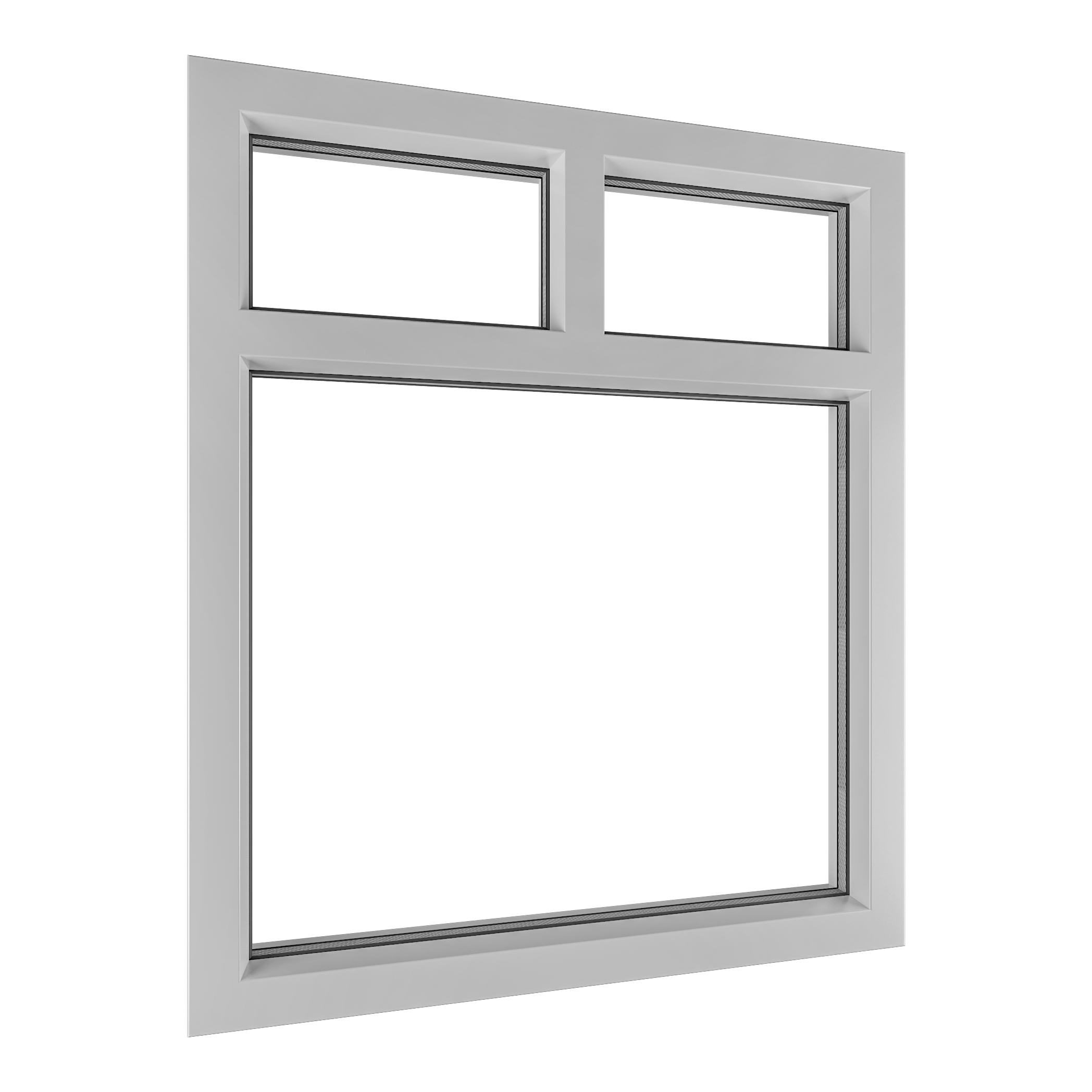 Kunststof vast glaskozijn met twee bovenlichten 1 Kunststof vast glaskozijn met twee bovenlichten