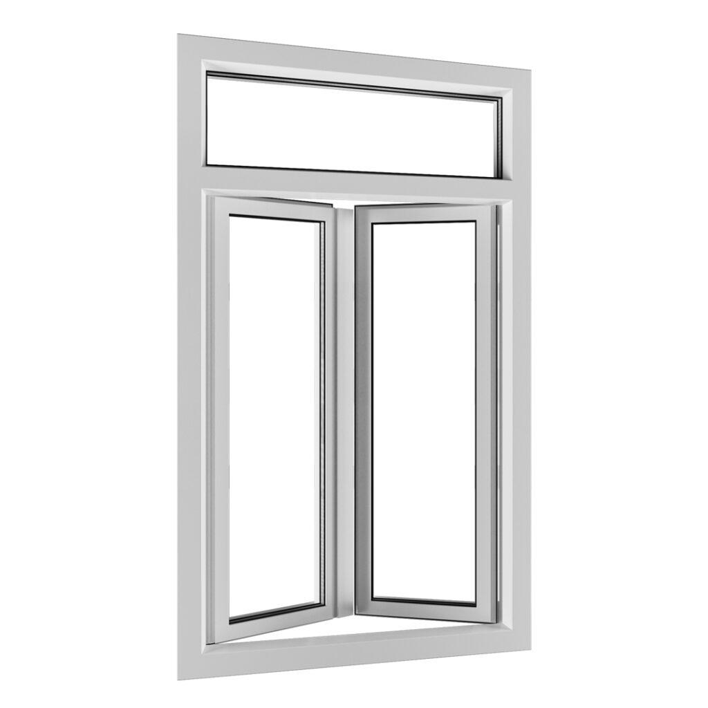 Kunststof kozijnen kunststof balkondeur in stolpuitvoering met bovenlicht