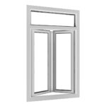 Kunststof kozijnen kunststof balkondeur in stolpuitvoering met bovenlicht